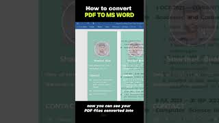 How to convert pdf to Ms word convert pdf to word 2025 msword paramount convertpdftoword [upl. by Llenrad]