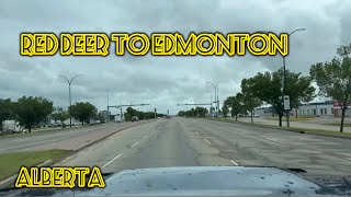 Scenic Drive from Red Deer to Edmonton  Alberta Canada [upl. by Acemat566]