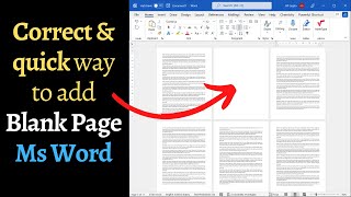 Insert blank page in Ms Word Quickly and Correctly 2022 [upl. by Zetrauq]