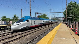 A Sunny Afternoon On The Northeast Corridor w Amtraks Acela 20  Princeton Junction 53024 [upl. by Knudson]