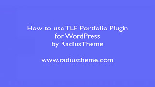 How to use TLP Portfolio plugin for WordPress [upl. by Ahseetal149]