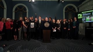 Mayor Bloomberg and Survivors and Family Members of Gun Violence Demand A Plan to End Gun Violence [upl. by Aisayt733]