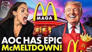 AOC Has SCREAMING Unhinged MELTDOWN At McDonalds For Letting Trump Work The Fries  SALTY Lib Panic🍟 [upl. by Cattier]