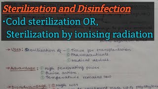 Sterilization and Disinfection  Cold sterilization Sterilization by ionising radiation [upl. by Sylado566]