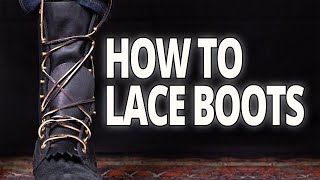 How to Lace Your Boots  Nicks Handmade Boots [upl. by Ahsiken]