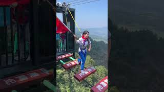 Bungee Jumping With Rope In Beautiful PlaceThey Are So Brave😂funny [upl. by Ramsden318]