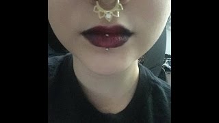 Vertical labret piercing with braces [upl. by Ferdinana852]