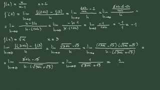 6 Derivada de una función racional y de una función irracional aplicando la definición [upl. by Ilise]