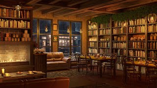 Coffee Shop Bookstore Ambience with Relaxing Piano Jazz Music and Rain Sounds [upl. by Lorain]