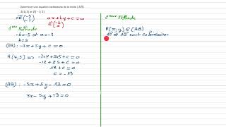 Une équation cartésienne dune droite  Exemple 2 [upl. by Margaret]