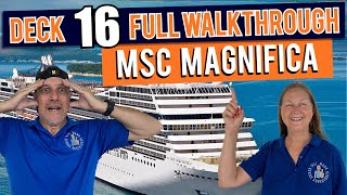 MSC Magnifica Public Deck 16  Tall Mans Cruise Adventures [upl. by Atinek553]