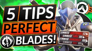 5 FASTEST GENJI TIPS for PERFECT DRAGON BLADES  GUARANTEED WINS  Overwatch 2 Guide [upl. by Horgan]