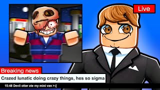 ROBLOX CRAZY GUY GOES INTO TOWN DOING CRAZY THINGS hes so crazy [upl. by Ferree]