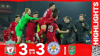 Highlights Liverpool 33 Leicester  Late equaliser and penalty shootout puts Reds in semi final [upl. by Siletotsira]