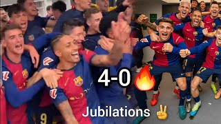 Jubilations 🔥 Barcelona crazy el clasico dressing Jubilations after finishing Real Madrid [upl. by Agnew]