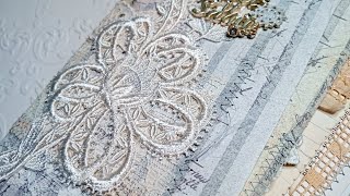 Making a Vintage Style Christmas Journal Part 3  ft Lavish Laces [upl. by Egamlat]