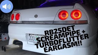 Nissan Skyline r33 screampipe and turbo flutter pure sound RB25DET [upl. by Ikaz]