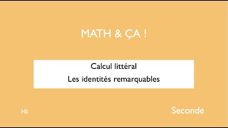 Calcul littéral les identités remarquables [upl. by Ravahs860]