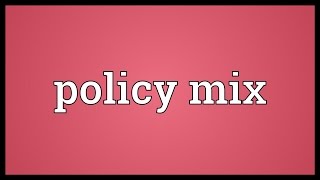 Policy mix Meaning [upl. by Einnahc]