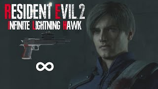 Resident Evil 2 Remake  Infinite Lightning Hawk with Leon in Hardcore Full Gameplay [upl. by Nitsrek]