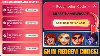 Complete All Tasks in 1 Minute for Free Skin Codes MLBB 8th Anniversary Event Rewards [upl. by Sonstrom]