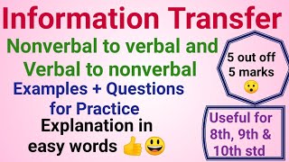 Writing Skill Information Transfer Q 6 A Nonverbal to verbal and Verbal to nonverbal 10thstd 9th [upl. by Griffy401]