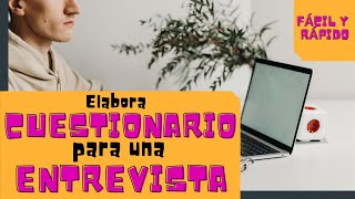 CÓMO HACER UN CUESTIONARIO PARA ENTREVISTA CÉDULA DE ENTREVISTA  MUESTRO EJEMPLO [upl. by Eicnan695]