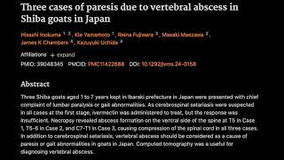 41 Three cases of paresis due to vertebral abscess in Shiba goats in Japan [upl. by Elyac]