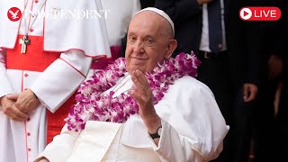 Live Pope Francis departs Singapore for Rome [upl. by Aiciruam271]