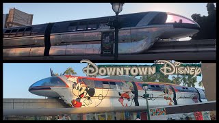 Disneyland Monorails Orange and Blue around Downtown Disney [upl. by Ynnaj]