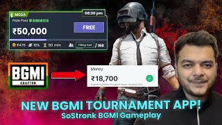 BGMI se paise kaise kamaye  New BGMI tournament app  SoStronk BGMI Gameplay [upl. by Towney]