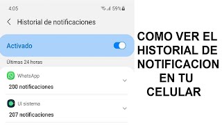 ★ COMO VER EL HISTORIAL DE NOTIFICACIONES EN TU CELULAR [upl. by Ynnattirb]