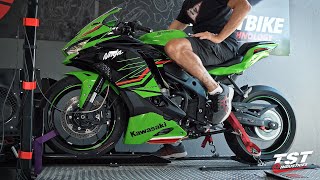 2023 Kawasaki ZX4RR Shoots Flames Dyno Day  Power Gains [upl. by Ulick]