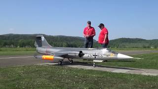 RARE CF104 CANADAIR RCAF and F104 GERMAN AIRFORCE HUGE RC TURBINE JETS [upl. by Eicnahc]