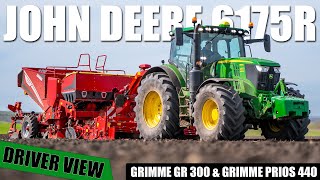 JOHN DEERE 6175R amp Grimme GR 300 amp Grimme Prios 440  Planting potatoes  GoProdriver view [upl. by Ahern]