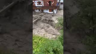 Flooding in St Anton am Arlberg Tyrol Austria  16082024 tirol Österreich unwetter [upl. by Lorine]