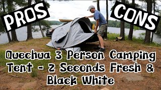 4K Quecha 2 Seconds Pop Up 3 Person Tent REVIEW PROS and CONS Not Sponsored Decathlon [upl. by Adehsor]