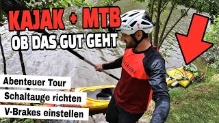 KAJAK mit BIKE im Schlepptau Ob das gut geht  Schaltauge richten  altes MTB fit machen Leo Kast [upl. by Delmore]