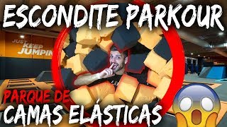 ESCONDITE PARKOUR en un PARQUE de CAMAS ELASTICAS ⛔ [upl. by Hyacintha]