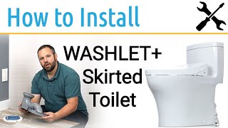 How to Install a TOTO Skirted toilet  TOTO WASHLET [upl. by Nomelif511]