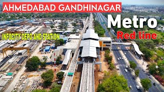 AhmedabadGandhinagar Metro June Update  Phase 2 Red Line  Ahmedabad Gujarat 4k [upl. by Ehttam]