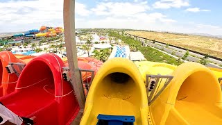 Wild Rivers waterpark in Irvine CA  MindBlowing waterslides Raw POV [upl. by Leaj573]