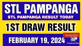 STL PAMPANGA RESULT TODAY 1ST DRAW FEBRUARY 19 2024 11AM [upl. by Mintun]