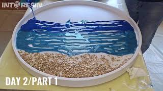 DIY Handmade Resin Ocean Table  Epoxy Resin Crafts  Resin Art [upl. by Moorish743]