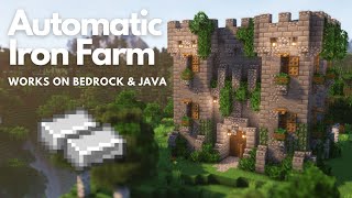 AUTOMATIC IRON FARM  Minecraft Tutorial  Java amp Bedrock 121 [upl. by Niwre]