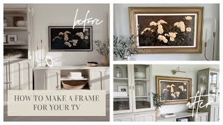 HOW TO MAKE A FRAME FOR YOUR TV  SAMSUNG FRAME TV DIY  HOME DECOR ON A BUDGET [upl. by Tedric]