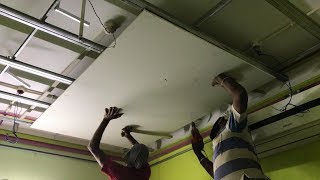 False ceiling for 12’ x 10’ Bedroom  How to cut Round light [upl. by Brena]