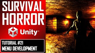 HOW TO MAKE A SURVIVAL HORROR GAME IN UNITY  TUTORIAL 21  SPLASH SCREEN  CREEPY MENU  LINKING [upl. by Darwen535]