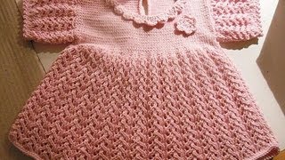 Stricken lernen  Ajourmuster quotTwiggyquot  Strickmuster  Lochmuster  Babykleid [upl. by Ahsimak]