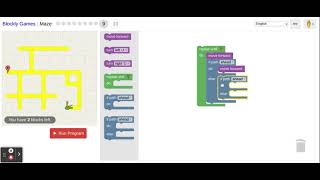 Blockly Games Maze level 9 solution [upl. by Mercado]